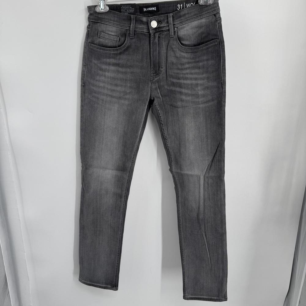 BlankNYC Mens Wooster Slim Fit Jeans‎ 31x32 Grey Faded Stretch Denim Minimalist